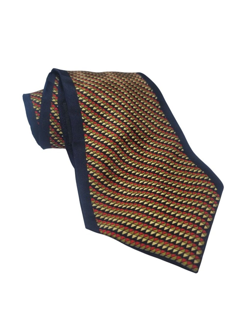 Handmade Sawas 100% Silk Tie Black & Multicolor Geometric Pattern Made In Syria